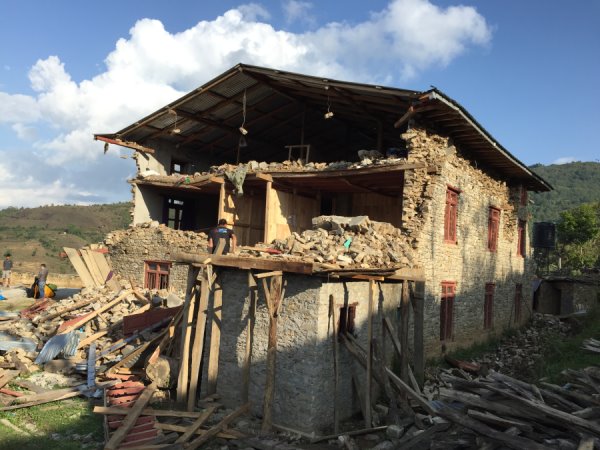 The volunteer hostel after the earthquake